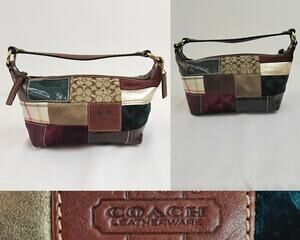 Vintage Coach Purse Holiday Patchwork Demi Mini Bag Leather 40928 #J5940